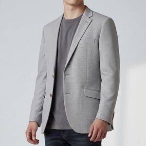 The Savile Row Co London Men's Grey and White Houndstooth Sport Coat Size 40L